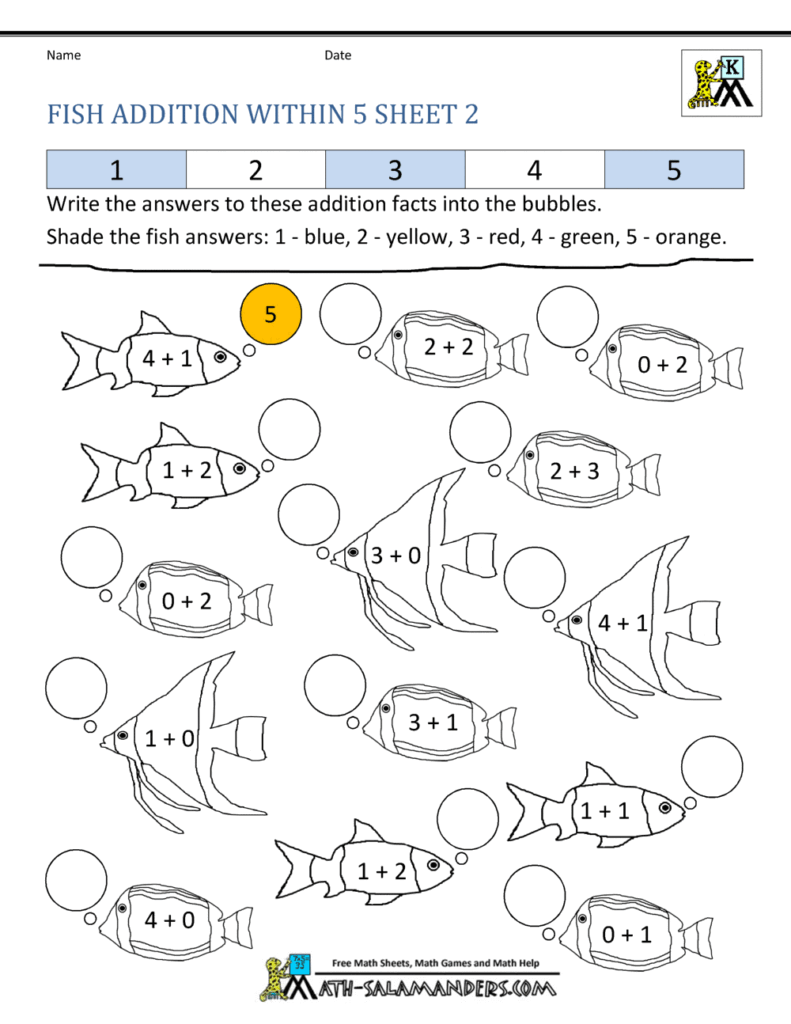Addition Subtraction to 5 Worksheets for Kindergarten Addition Subtraction to 5 Worksheets for Kindergarten