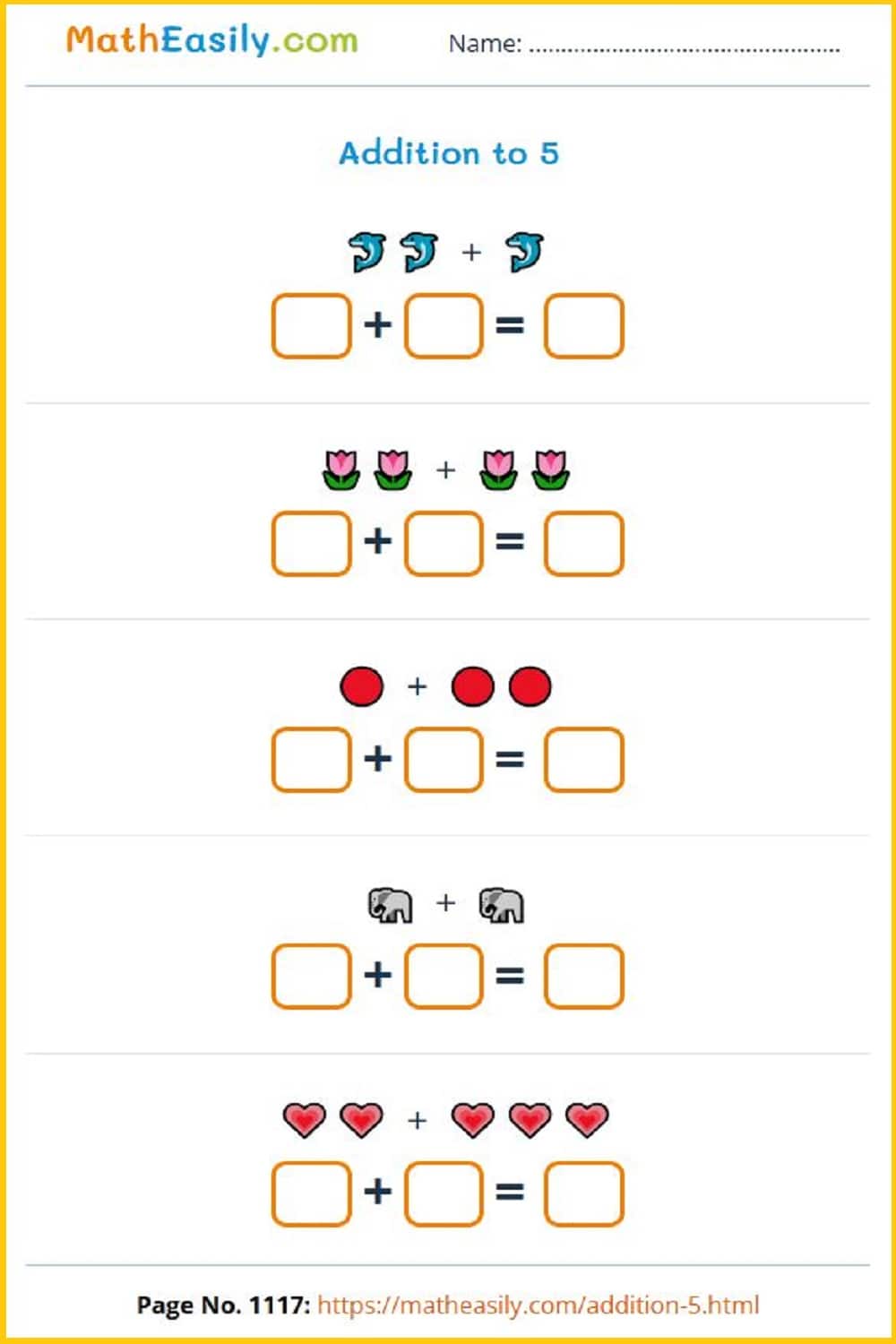 Addition Within 5 Worksheets For Kindergarten - Addition To 5 Games With Pictures + Worksheets