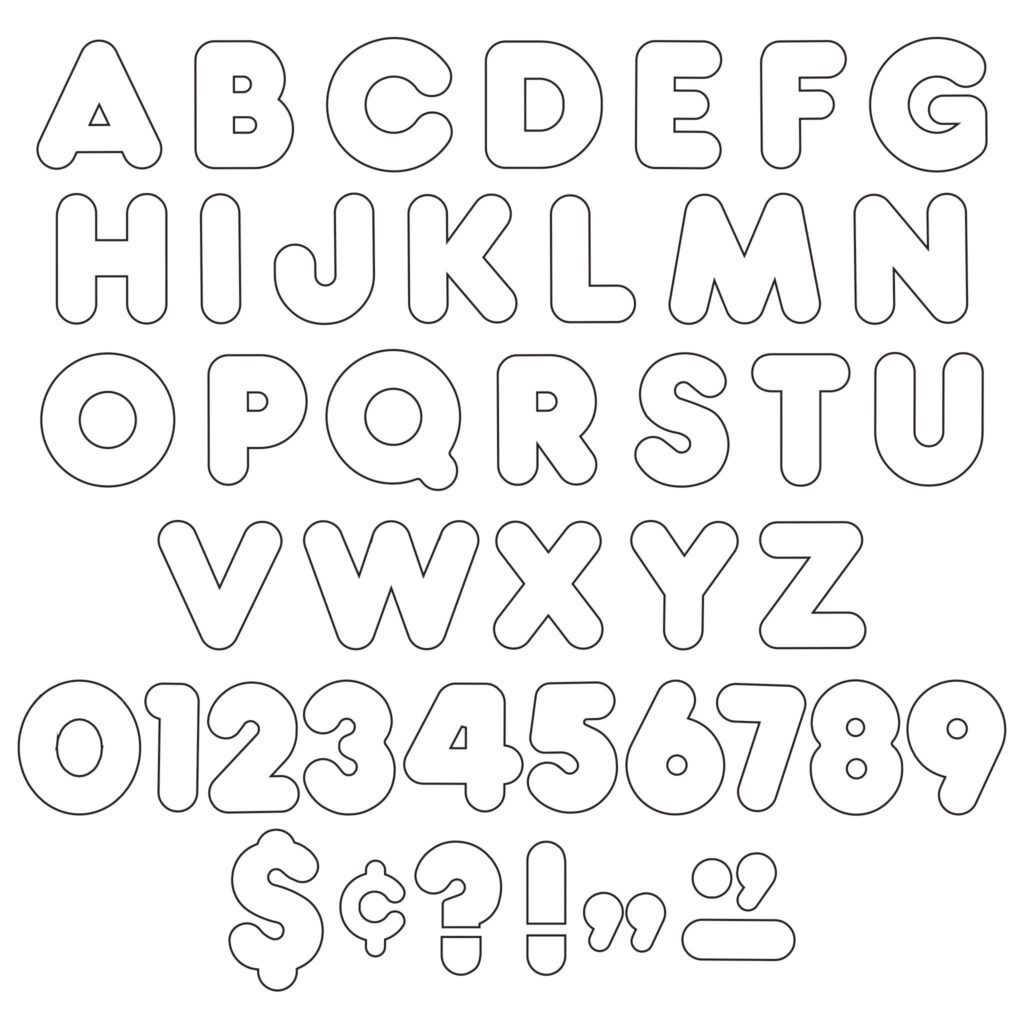 Alphabet letters and numbers large printable stencils – Artofit