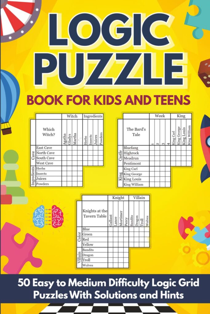 Amazon.com: Logic Puzzle Book for Kids and Teens: 50 Easy to Medium ...