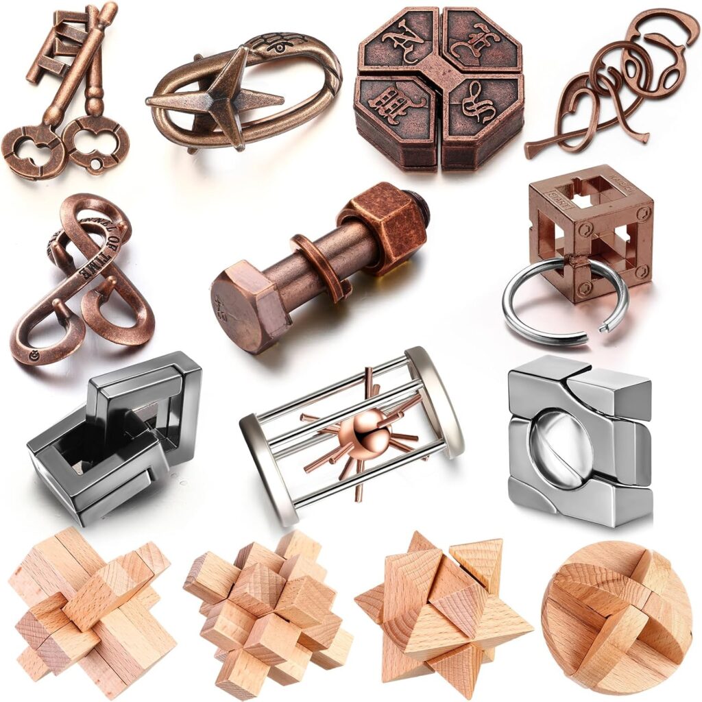Amazon.com: Syhood 14 Pcs Metal Brain Teaser Puzzles Ring Interlock ...