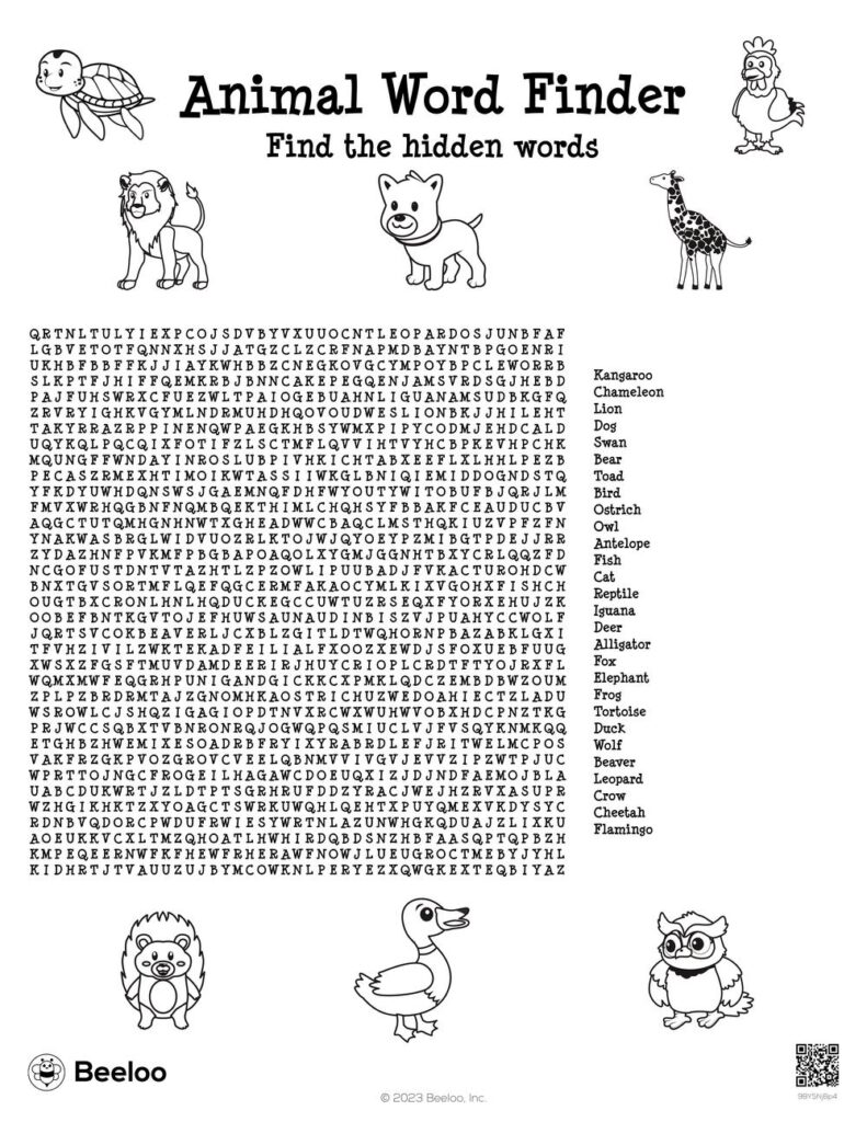 Animal-themed Word Searches • Beeloo Printable Crafts and Activities … Animal-themed Word Searches • Beeloo Printable Crafts and Activities ...
