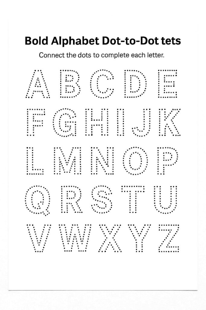 Bold Alphabet Dot-to-Dot Letters Worksheet – Download & Print Now! Bold Alphabet Dot-to-Dot Letters Worksheet - Download & Print Now!