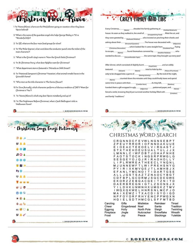Christmas Activities For Adults Printable - Free printable christmas games for adults – Artofit
