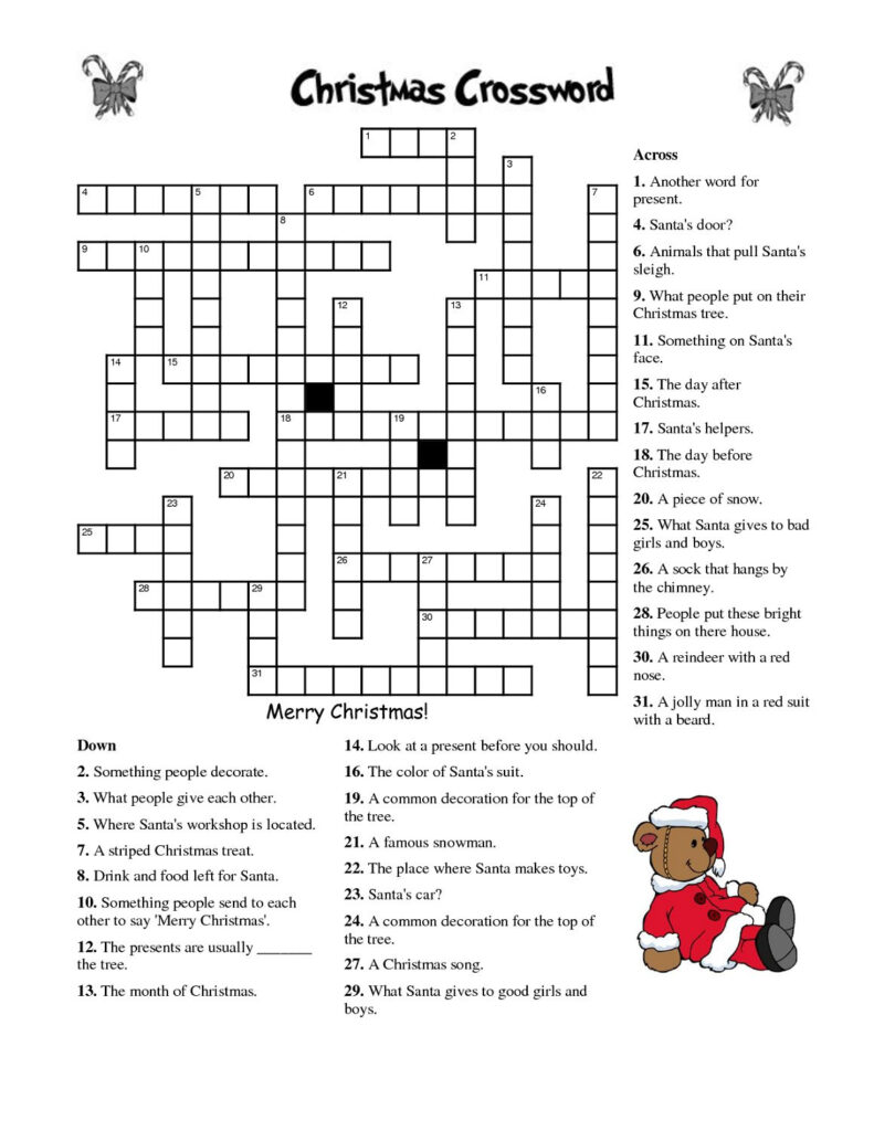 Christmas Crossword Puzzles Free Printable – FREE Printable A-Z Christmas Crossword Puzzles Free Printable - FREE Printable A-Z