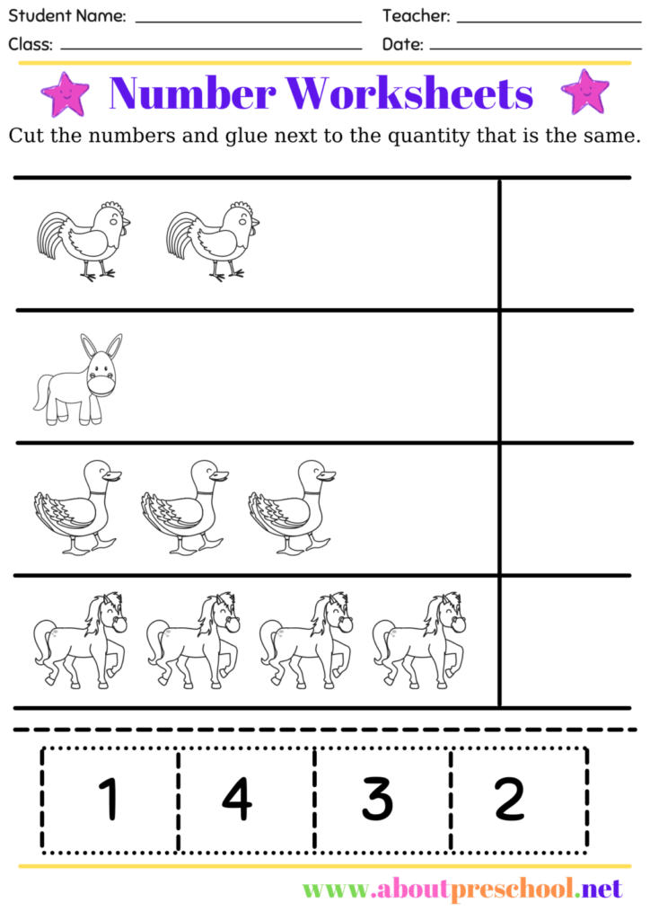 Coloring Worksheets For Kindergarten Numbers - Printable Coloring Pages ...