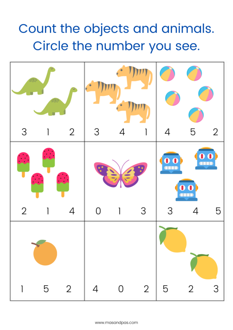 Count And Write Numbers 1 5 Worksheet - Count and Write Worksheets - Numbers 1-5 | Mas & Pas
