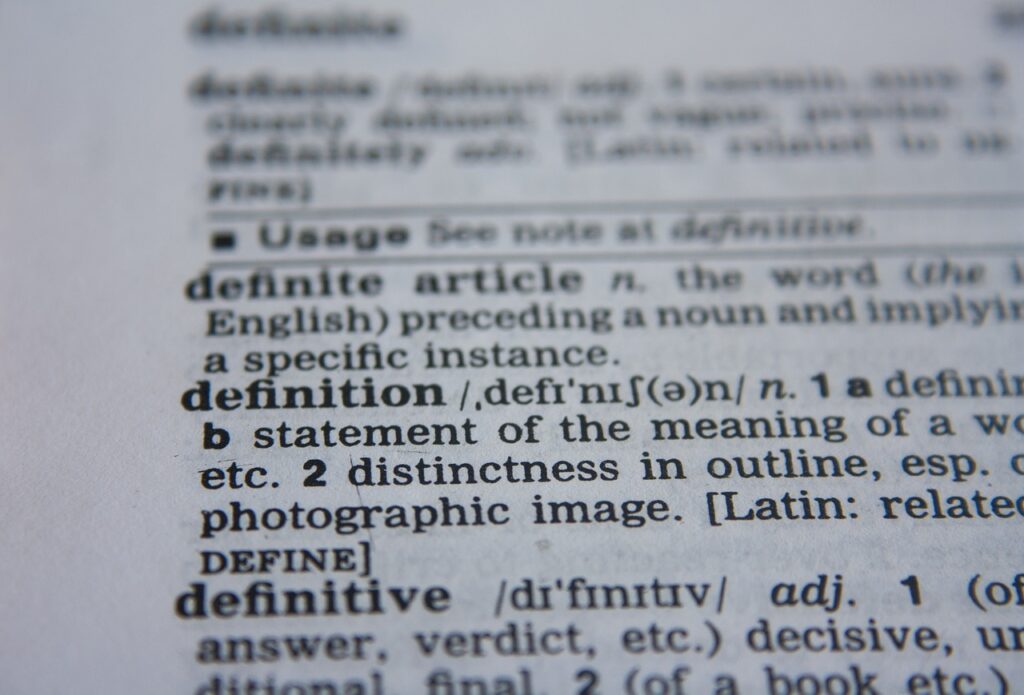Dictionary Words On A Page