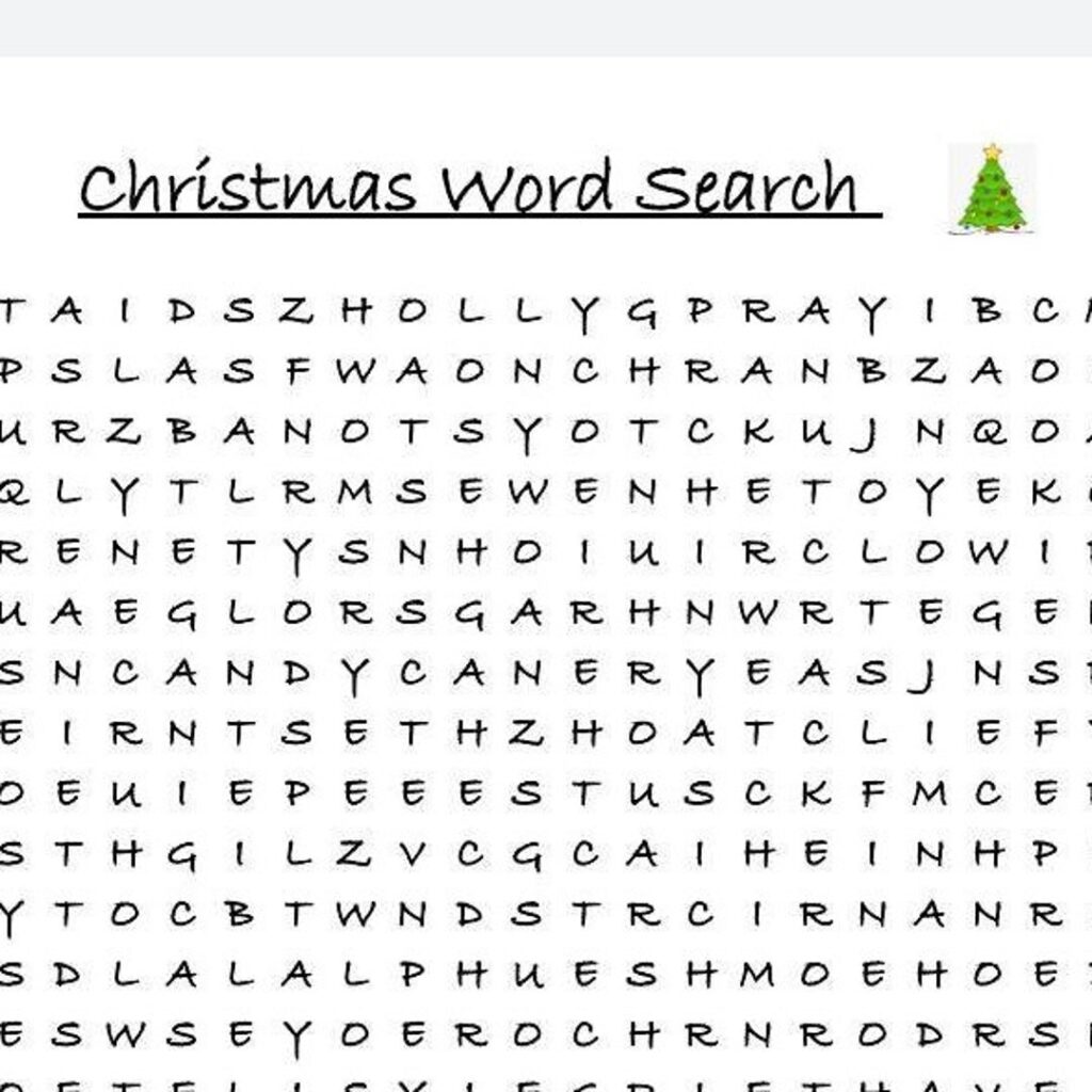 Difficult Christmas Word Search | Fanny Printable
