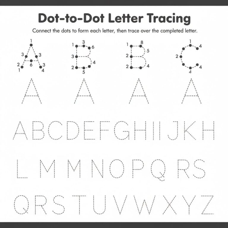 Dot To Dot Letters For Tracing - Tracing Letters & Numbers Worksheets - Free Image & PDF Printables