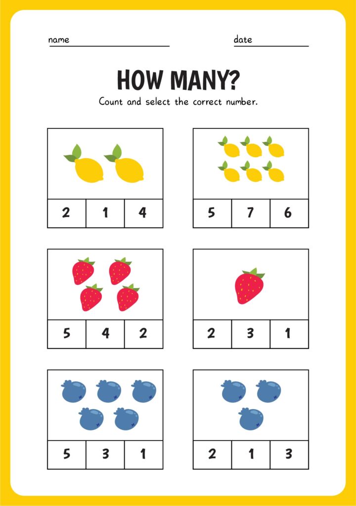Download and print 3 Year Old School Worksheets (Free PDF)