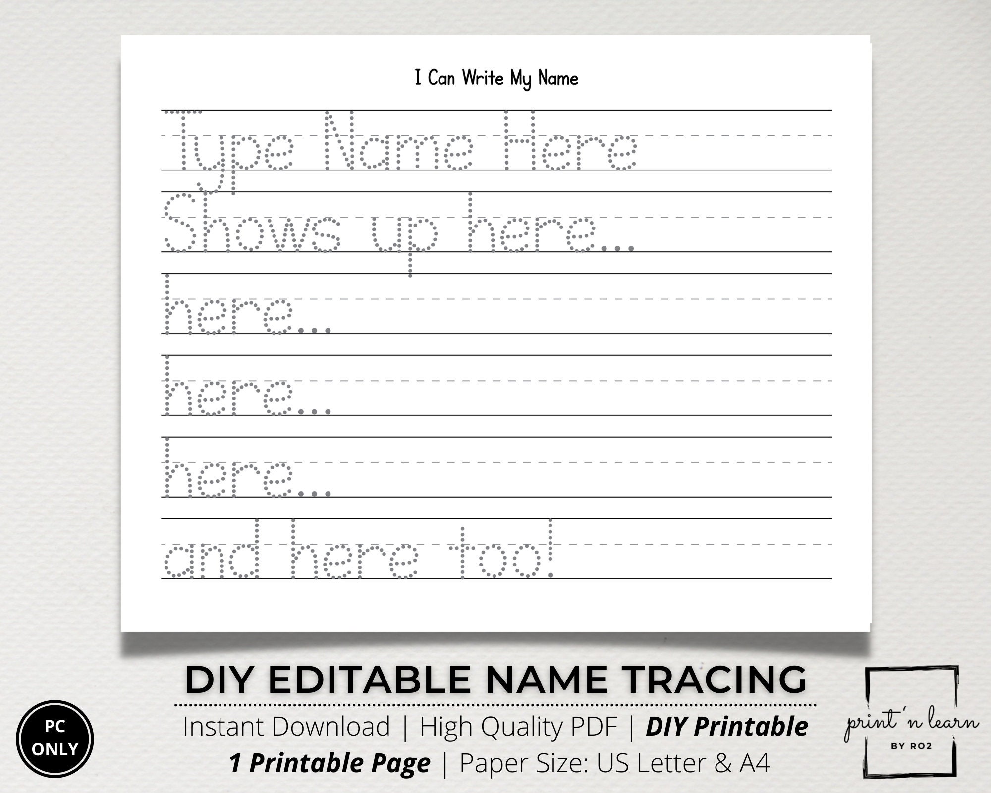 Editable Preschool Free Printable Name Tracing - Printable Blank Name Tracing Worksheets