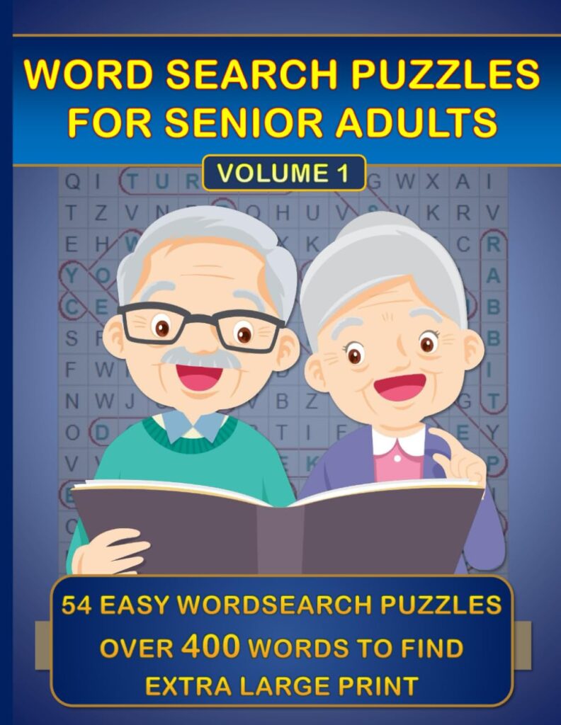 Extra Large Print Word Search Puzzle Book for Seniors | 54 Easy ...