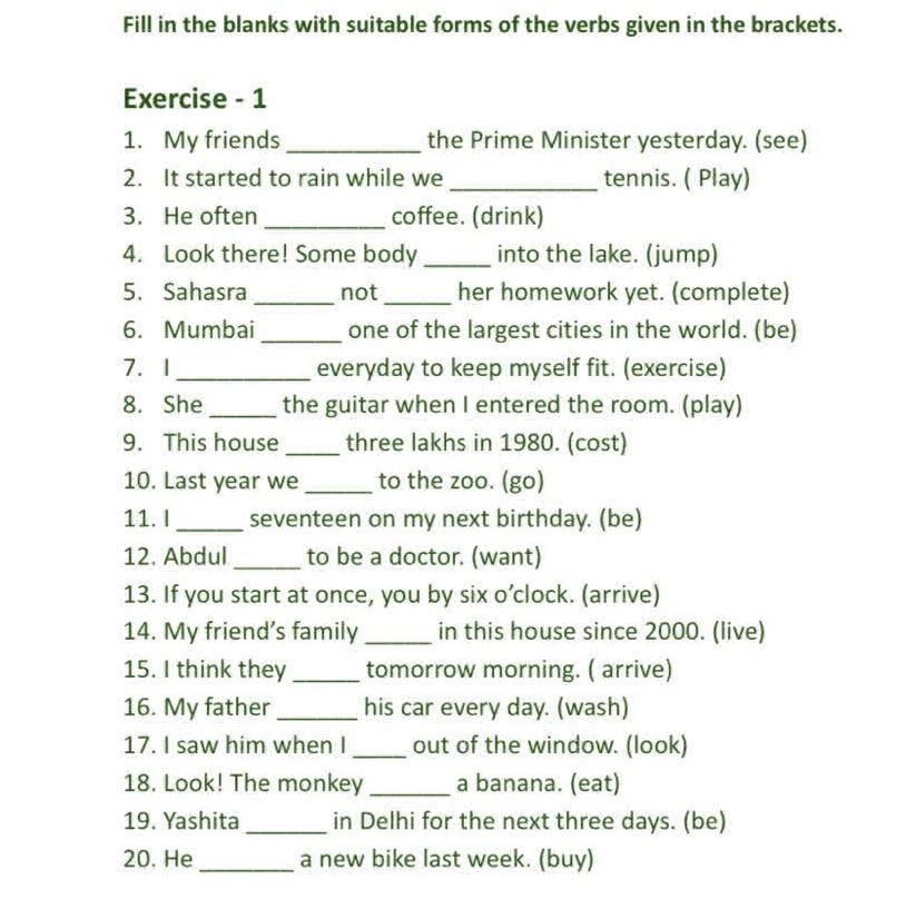 Fill In The Blank With Suitable Verb – Fill in the blanks with suitable forms of | StudyX Fill In The Blank With Suitable Verb - Fill in the blanks with suitable forms of | StudyX