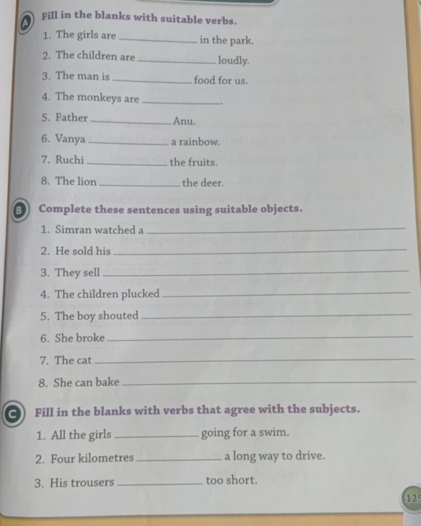 Fill in the blanks with suitable verbs. The girls are __ in the park. The.. Fill in the blanks with suitable verbs. The girls are __ in the park. The..