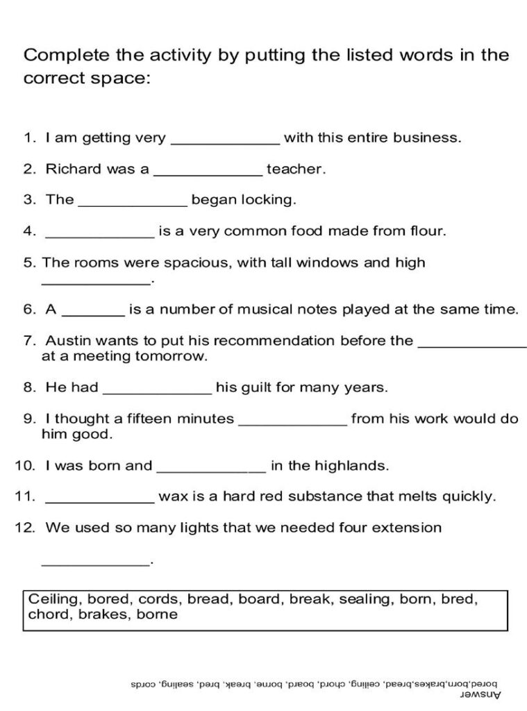 Fill In The Blanks With Suitable Words – Fill In The Blanks 部分一致 – NXFJO