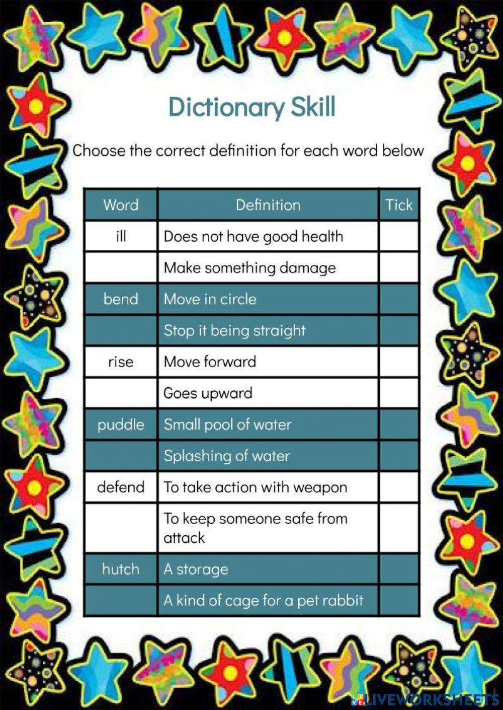 Find The Word By Definition - Find the defini… | Free Interactive Worksheets | 1338475