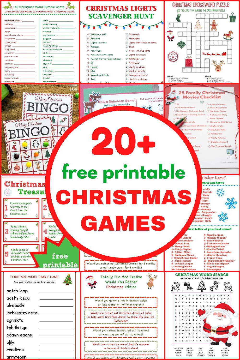 Free Christmas Paper Games Printables - Printable Free Christmas Games - Holiday Printable Activities