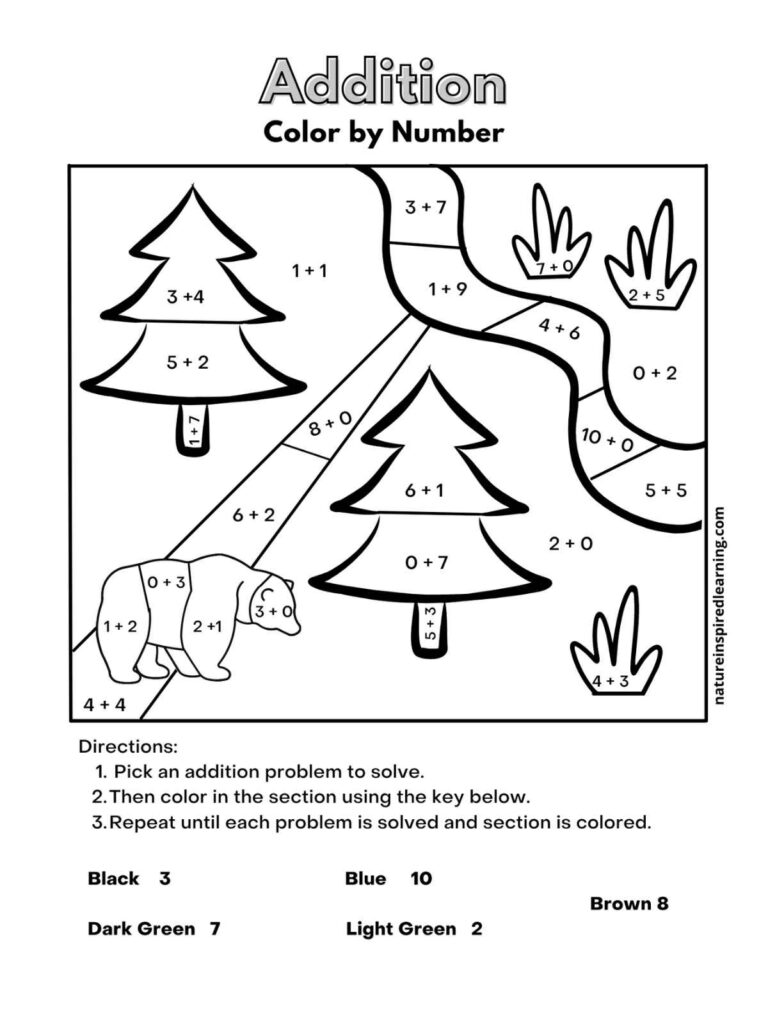 Free free printable addition coloring worksheets for 2nd grade ...