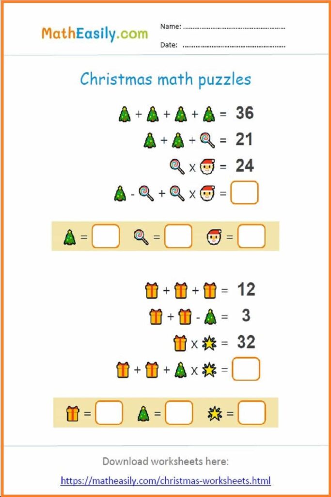 Free Math Puzzles Worksheets pdf printable | Math Champions ...