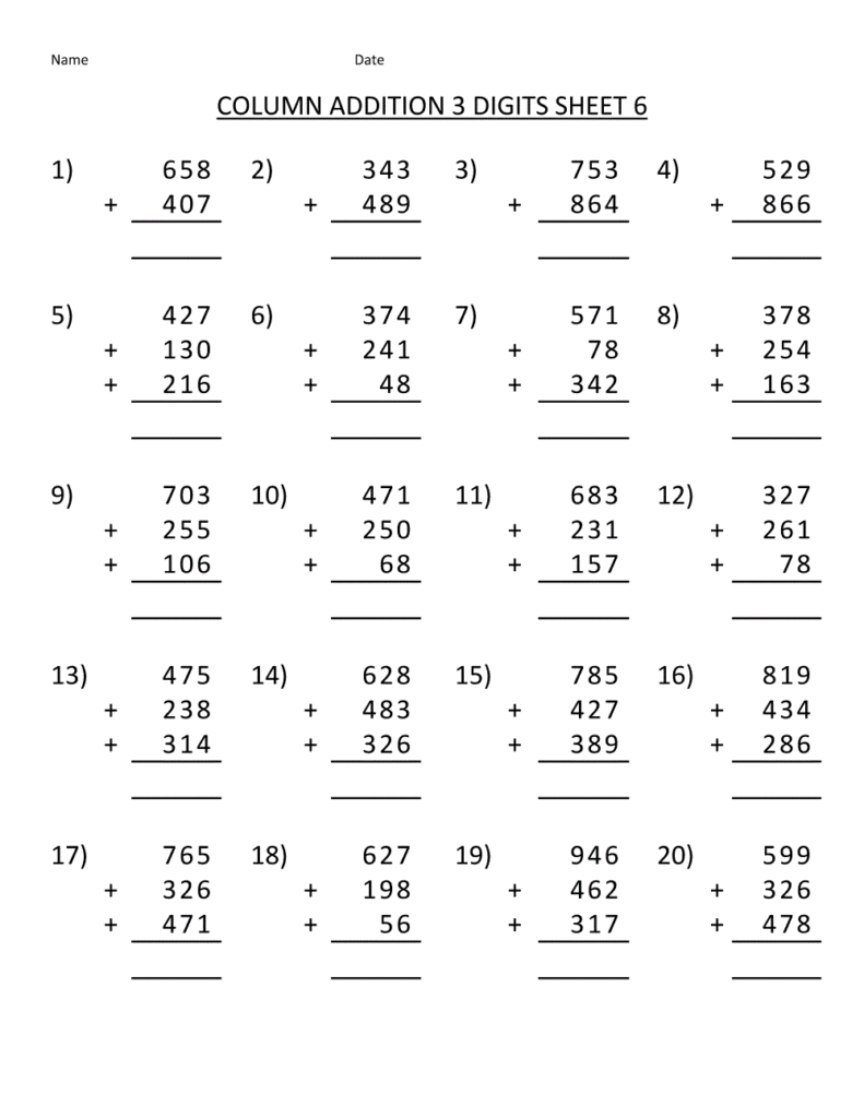 Free Math Sheets for Kids | Printable and Downloadable | Mental maths ...