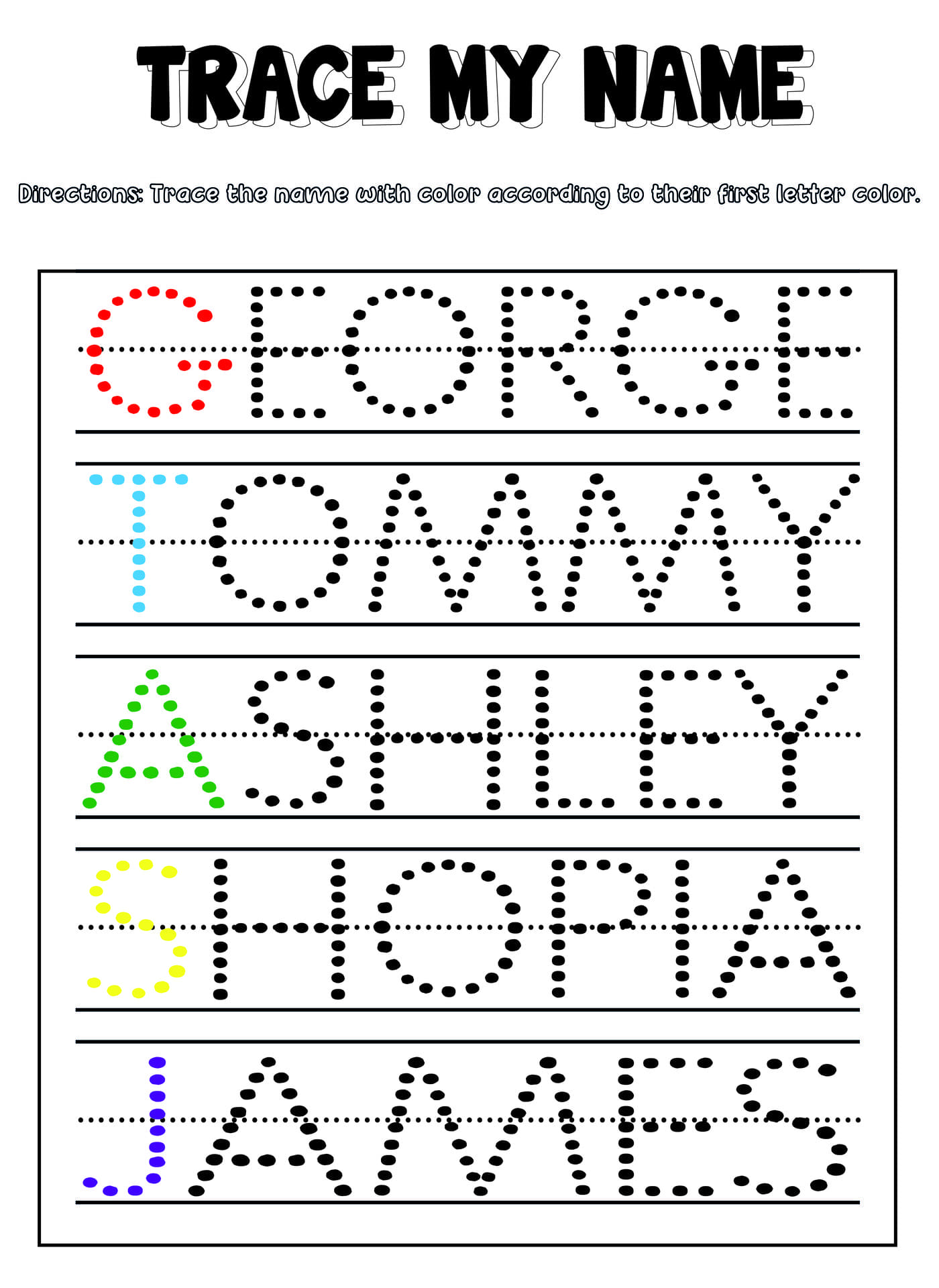 Free Name Tracing Worksheets For Preschool Free - Free Name Printables For Preschoolers - Templates Printable