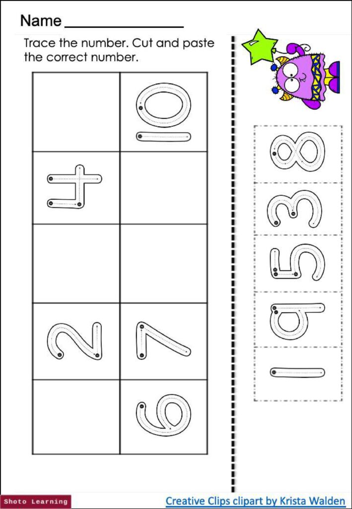 Free Pre-K Cut and Paste Worksheets - Numbers 1 to 5 - Free ...