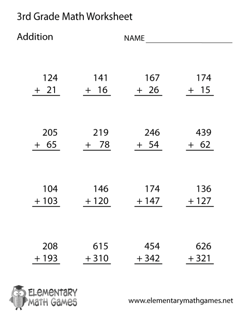 Free Printable Addition Worksheets 3rd Grade – Free Printable Worksheet Free Printable Addition Worksheets 3rd Grade - Free Printable Worksheet