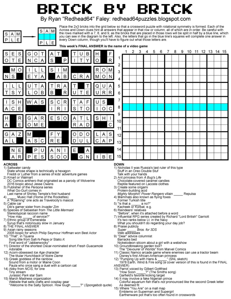 Free Printable Brick By Brick Puzzles - Printable Templates