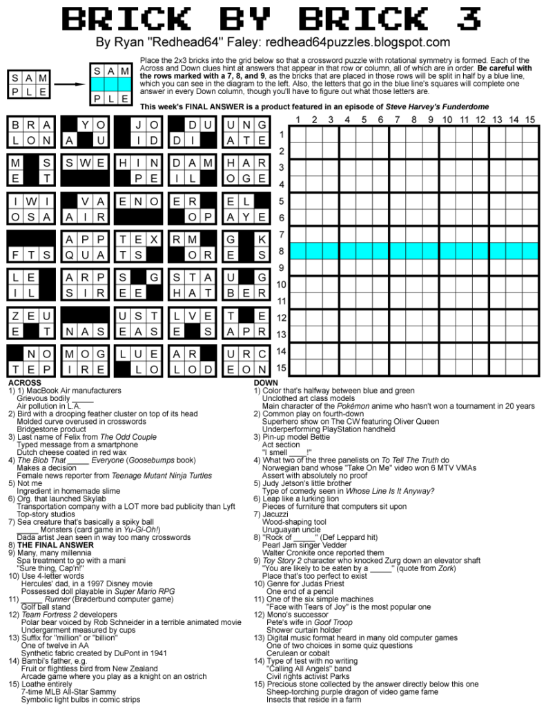 Free Printable Brick By Brick Puzzles - Templates Printable Free