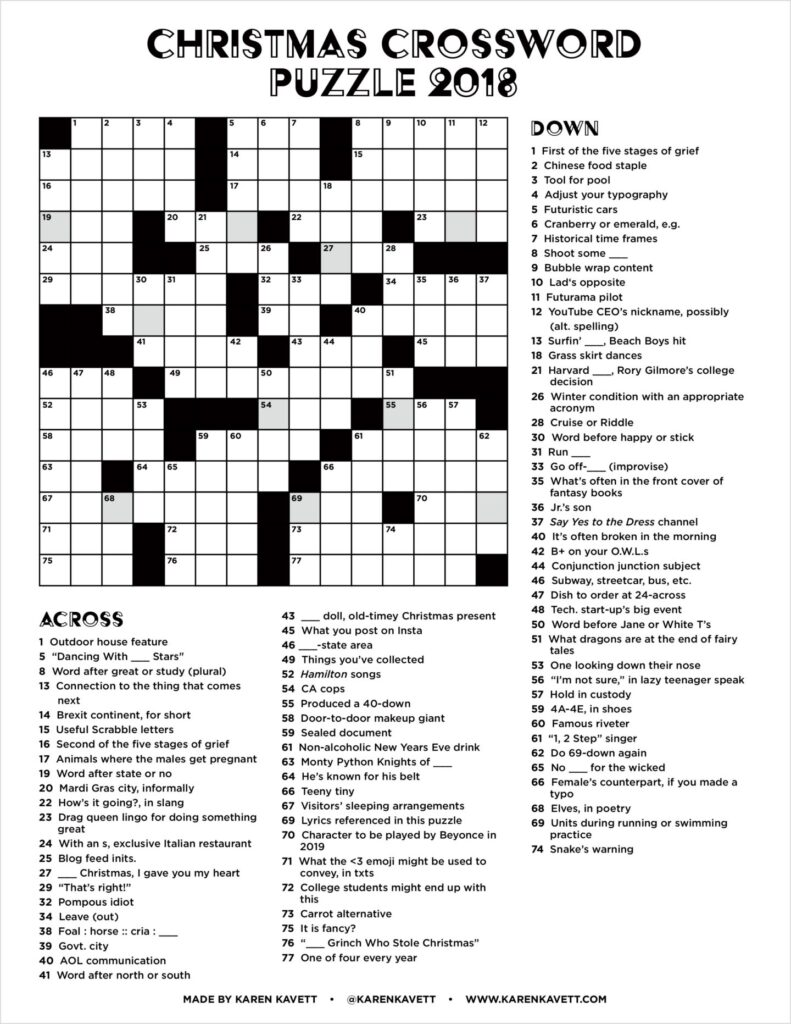 Free Printable Christmas Crossword Puzzles For Adults – Holiday Crossword Puzzles – Free Printable Crosswords Free Printable Christmas Crossword Puzzles For Adults - Holiday Crossword Puzzles - Free Printable Crosswords