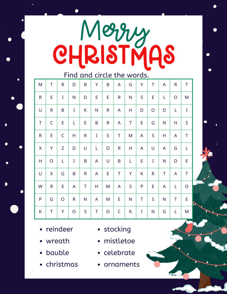 FREE Printable Christmas Word Search for Kids — xoxoerinsmith.com … FREE Printable Christmas Word Search for Kids — xoxoerinsmith.com ...