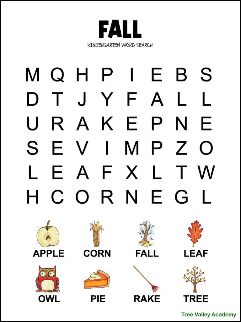 Free Printable Fall Word Search - Printable New Year Banners