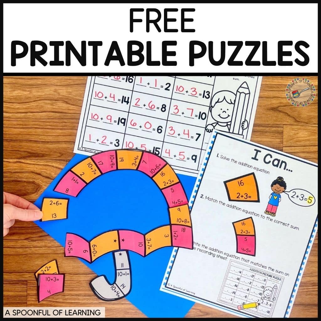 Free Printable Puzzles for Kindergarten – A Spoonful of Learning Free Printable Puzzles for Kindergarten - A Spoonful of Learning