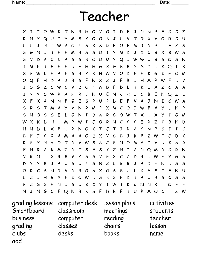 Free Word Search Generator For Teachers - Teacher Puzzles - WordMint