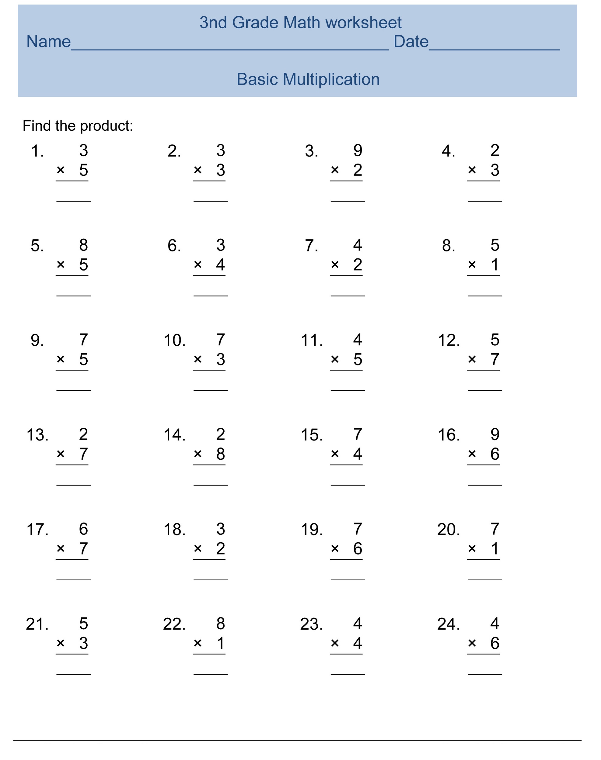 Free Worksheets For Third Graders - 3rd grade math worksheets pdf printable, free printables - Worksheets ...