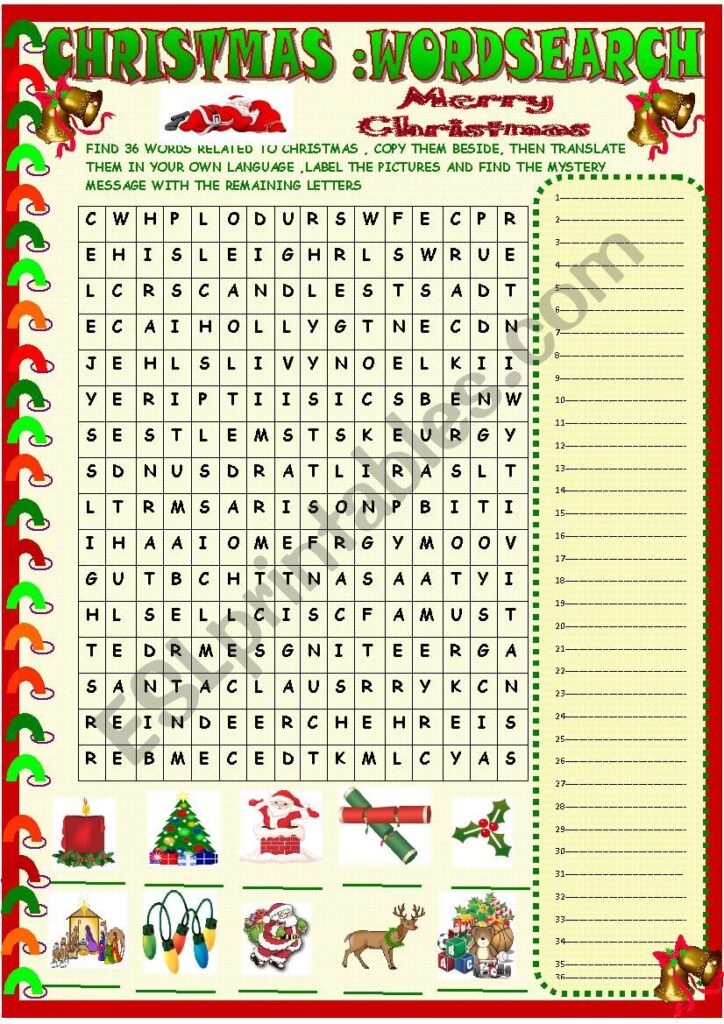 Giant Christmas Word Search Answer Key Giant Christmas Word Search Answer Key