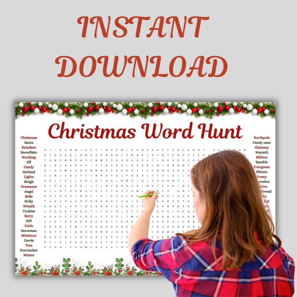 Giant Christmas Word Search Printable, Holiday Word Puzzle, Chrisitmas … Giant Christmas Word Search Printable, Holiday Word Puzzle, Chrisitmas ...