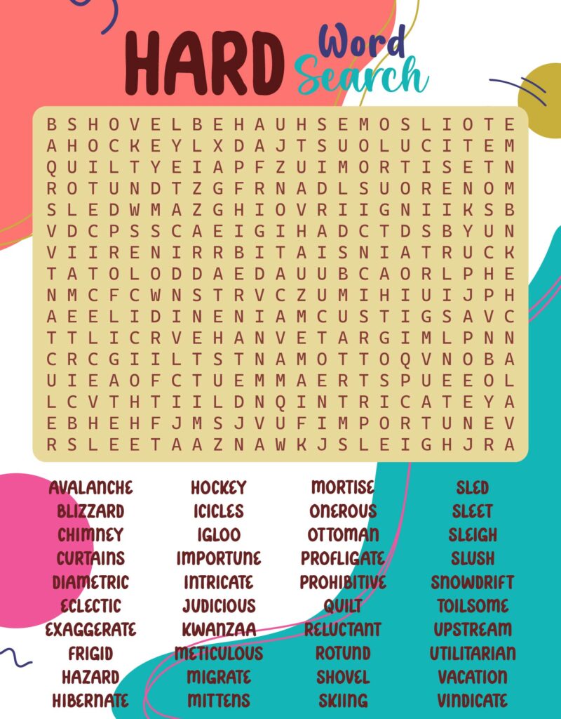 Hard Adult Word Searches Free PDF Printables Hard Adult Word Searches Free PDF Printables