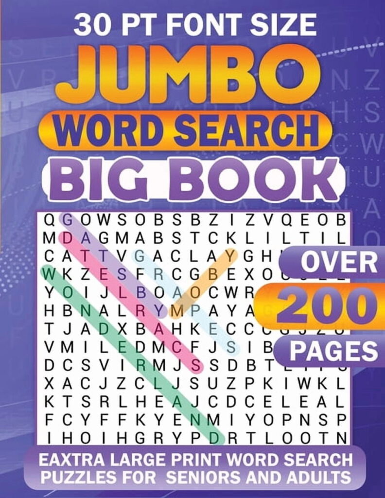 Jumbo Word Search: Big Book 30 Pt Font Size, (Paperback) - Walmart.com