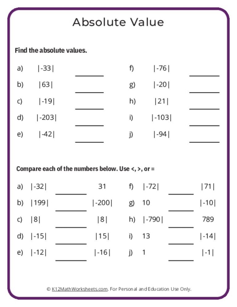 K12 Math Worksheets 6th Grade - Math Worksheets Printable