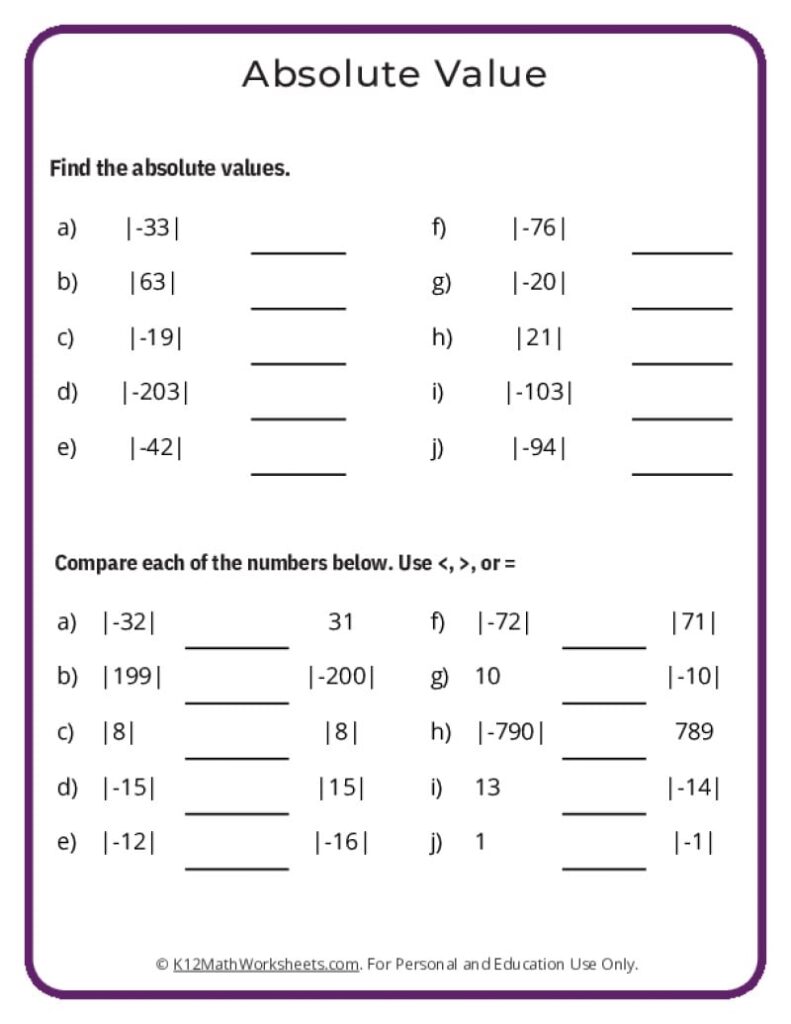 K12 Math Worksheets 6th Grade - Math Worksheets Printable