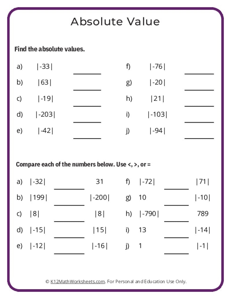 K12 Math Worksheets 6th Grade - Math Worksheets Printable