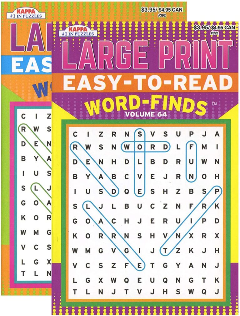 Kappa Word Search Online Free - KAPPA Easy Word Search Puzzle Books 2 Pack – Brain Training Games ...