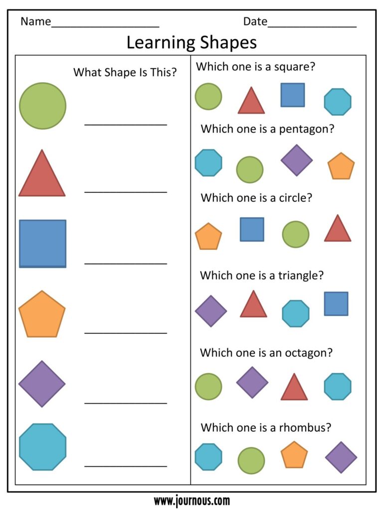 Kindergarten Shape Worksheets Free Printables - Holiday Printable ...