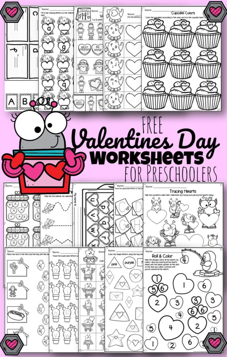 Kindergarten Valentine's Day Worksheets - 💕 Tons of FREE Printable Valentine's Day Worksheets