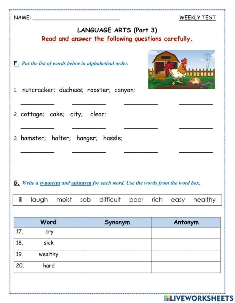 Language Arts Worksheets With Answer Key – Language Arts W… | Free Interactive Worksheets | 6754755 Language Arts Worksheets With Answer Key - Language Arts W… | Free Interactive Worksheets | 6754755