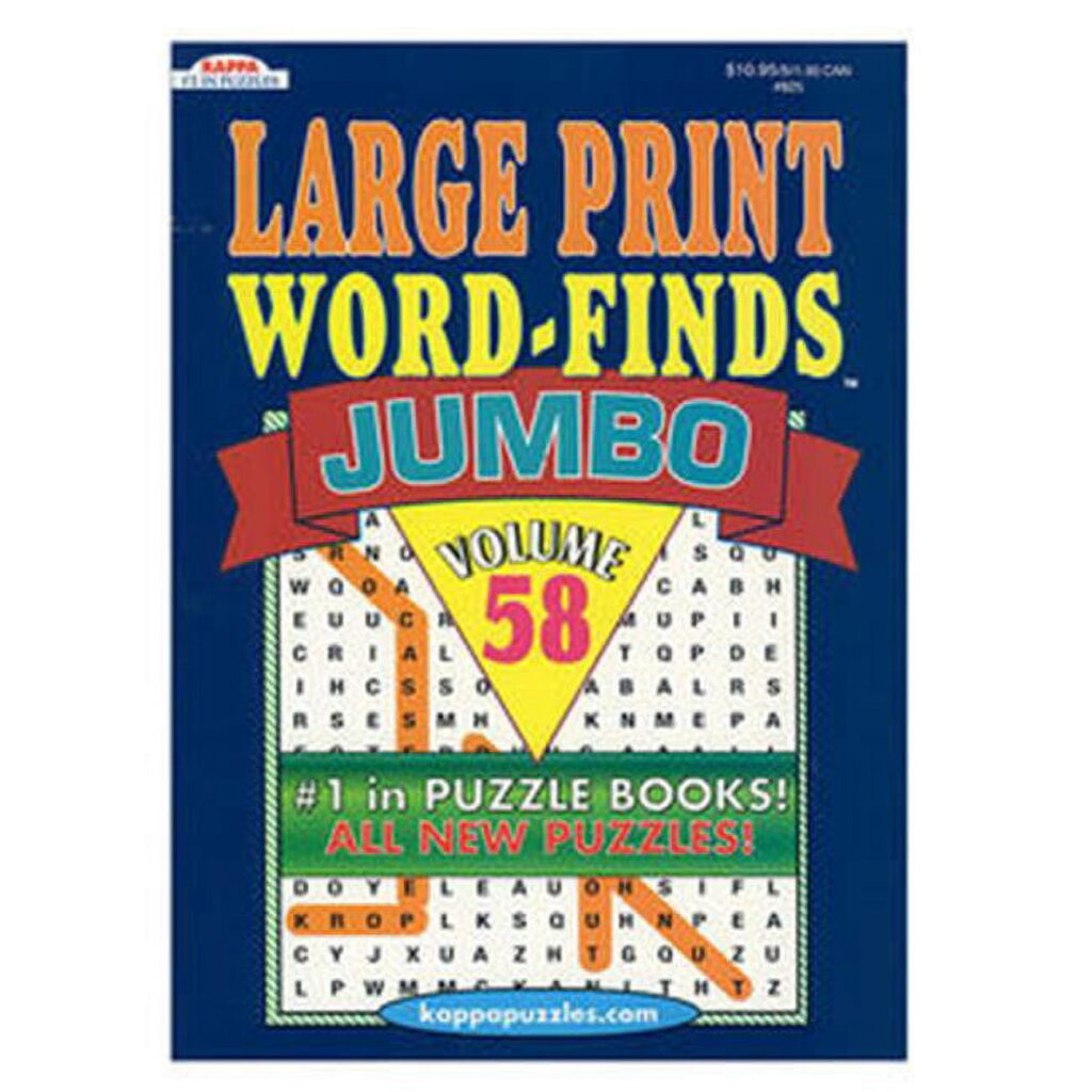 Large Print Word Finds Jumbo – Bazic Products Kappa Jumbo Large Print Word Finds Puzzle Book – 48 Case … Large Print Word Finds Jumbo - Bazic Products Kappa Jumbo Large Print Word Finds Puzzle Book - 48 Case ...
