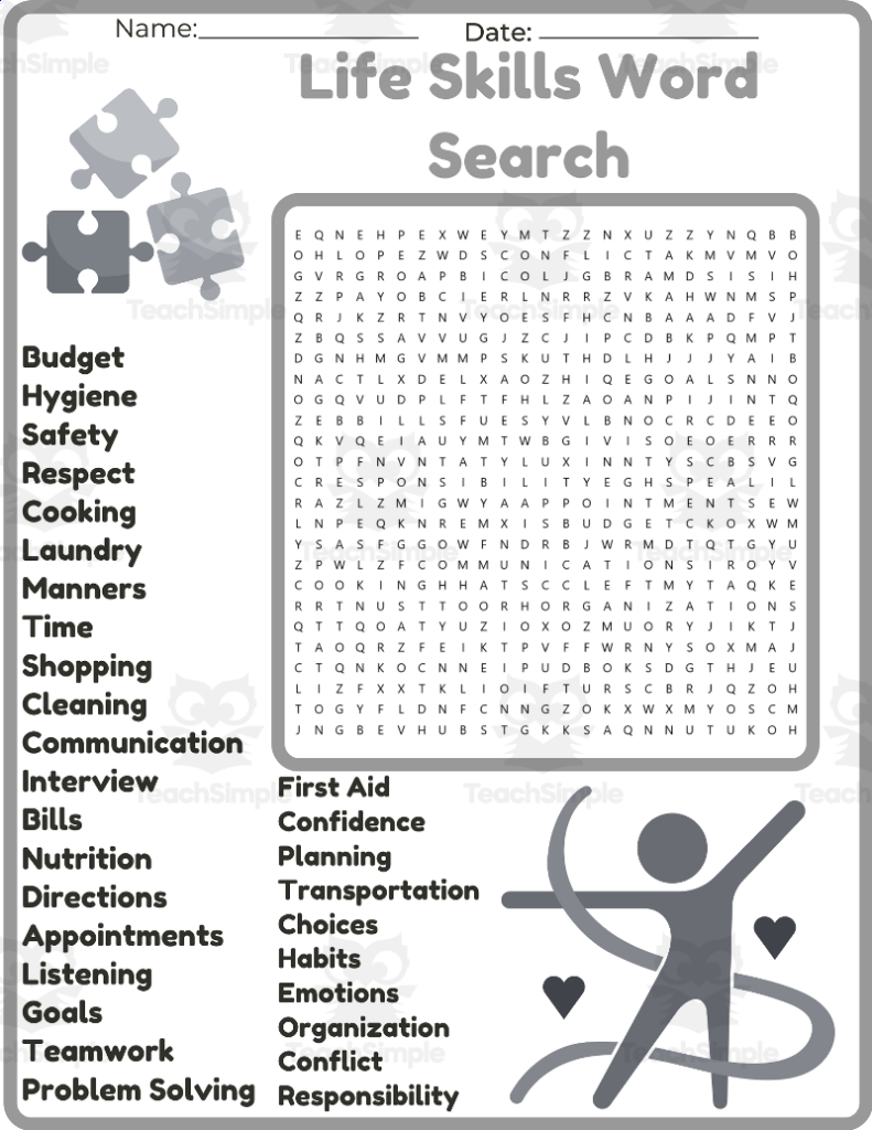 Life Skills Word Searches worksheet activity by Teach Simple Life Skills Word Searches worksheet activity by Teach Simple