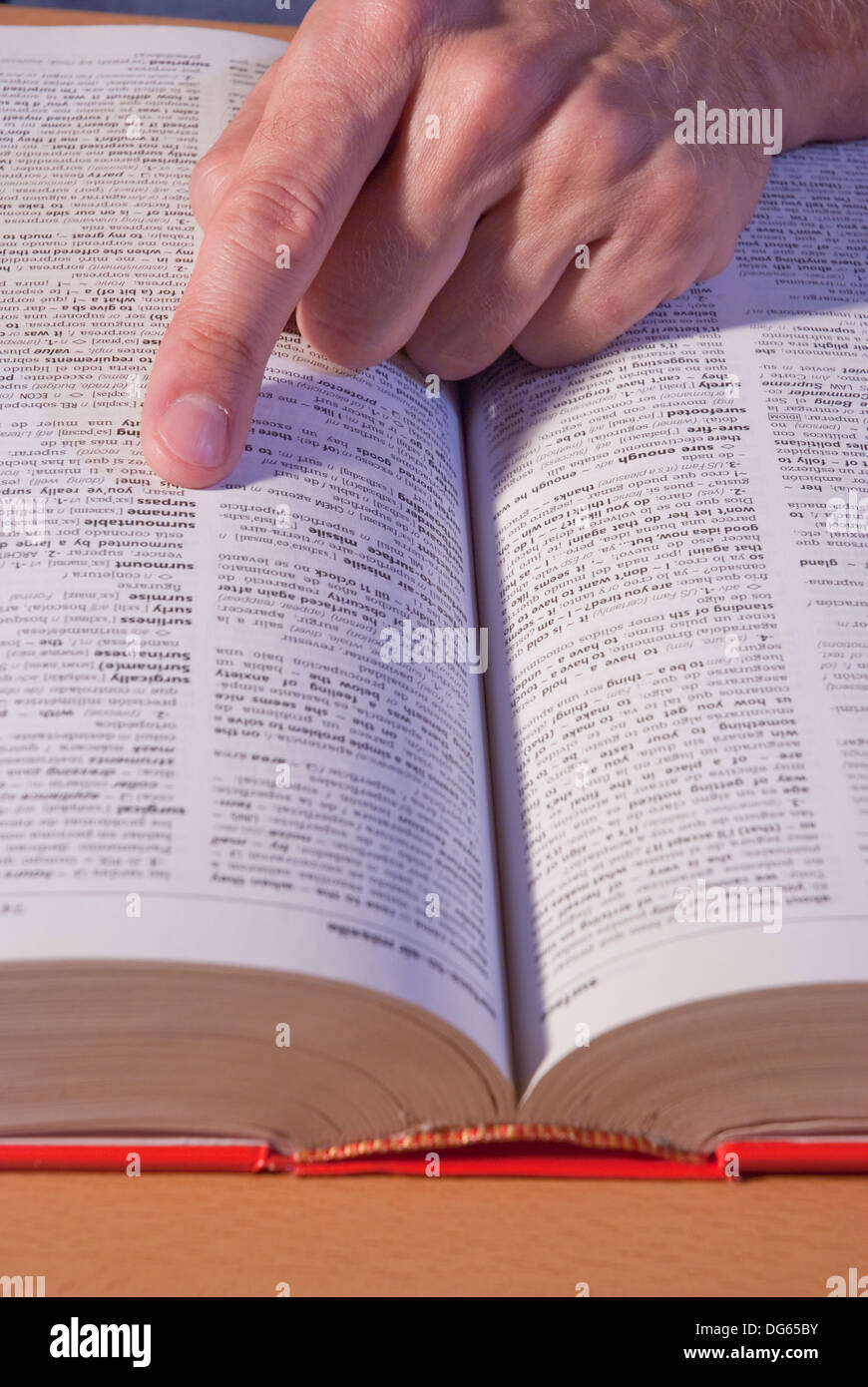 Look Up The Word In The Dictionary - English spanish dictionary page hi-res stock photography and images - Alamy